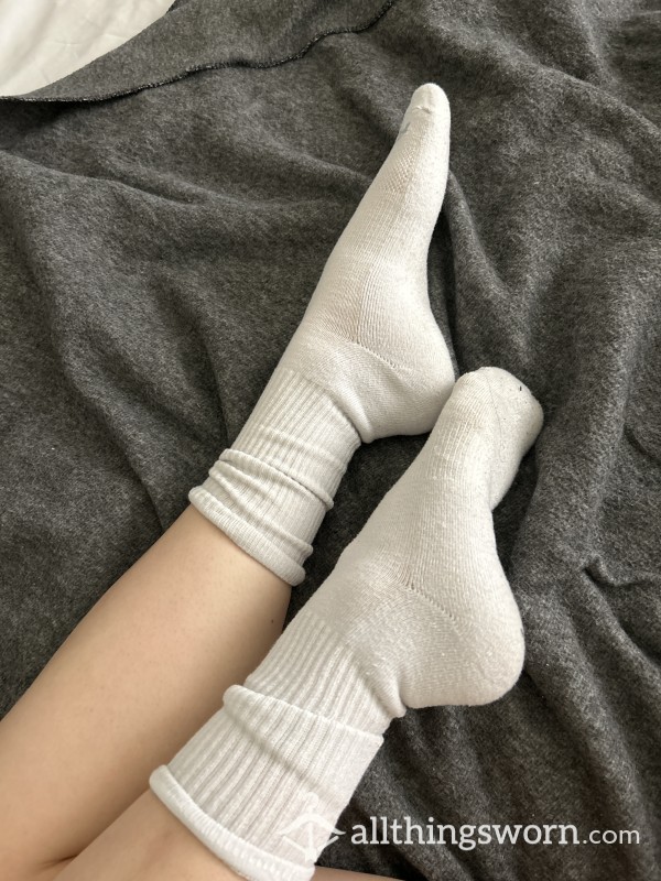 White Well Worn Socks