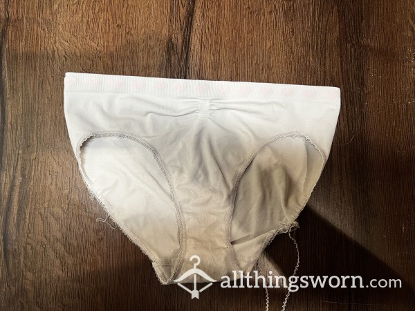 White Worn Out Elasticated Panties