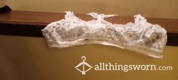 White,lacy, Racerback Bra Will Be Worn 3+days Without Bathing