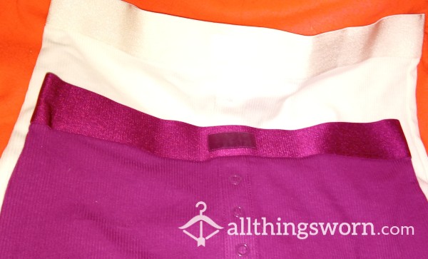 White(medium) Or Maroon(small) VS "Pink" Brand Boyshorts. Ribbed With Fake Front Fly Snaps.