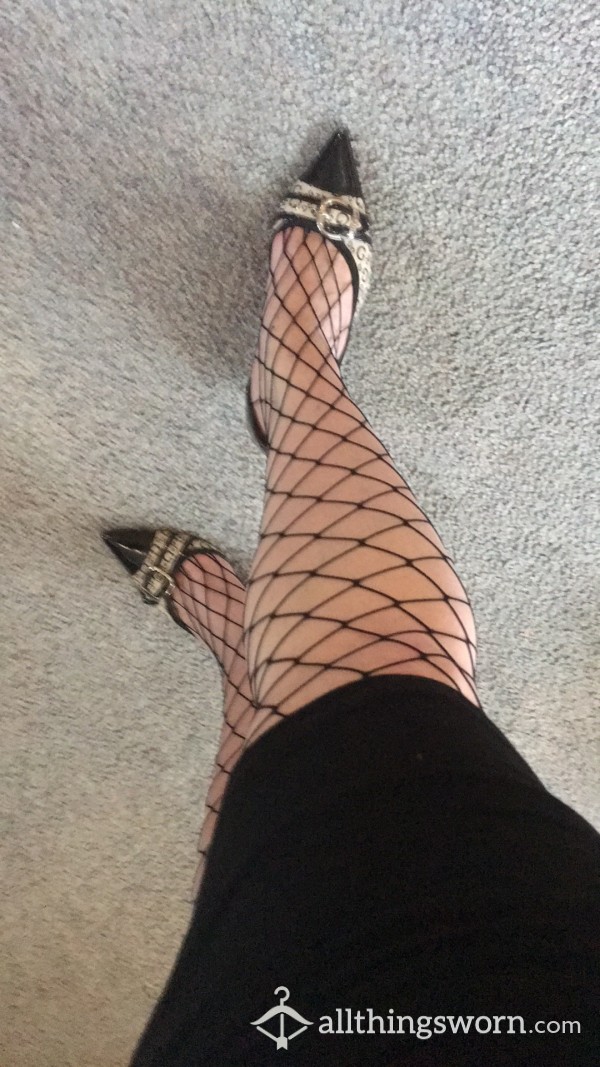 Wide Pane Fishnet With Built In Lace Panty