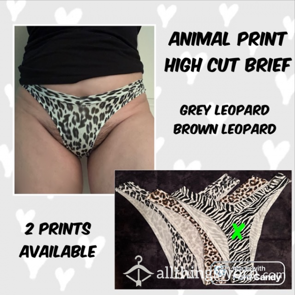 Wild Animal Print High Cut Briefs - 2 Prints Available