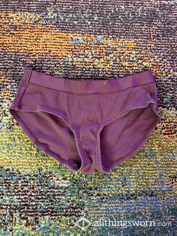 Burgundy Ribbed Bikini Panties