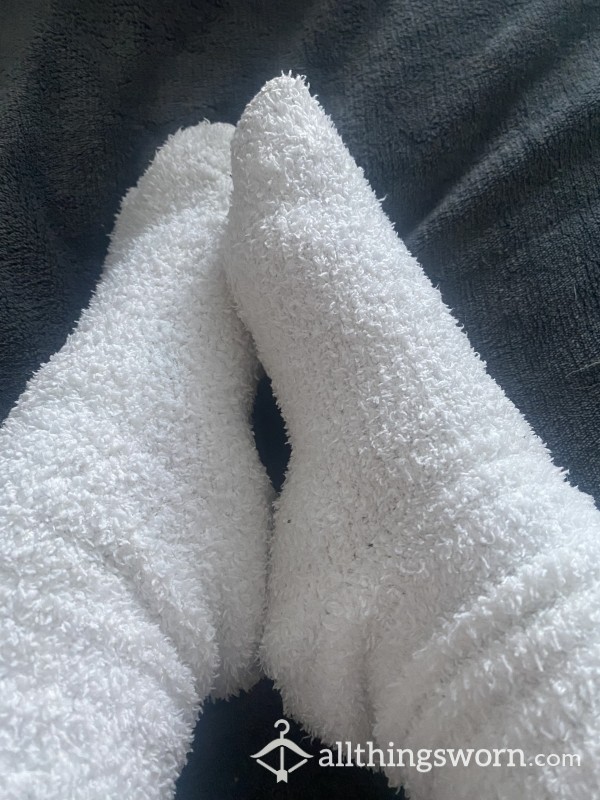 Winter Fluffy White Socks