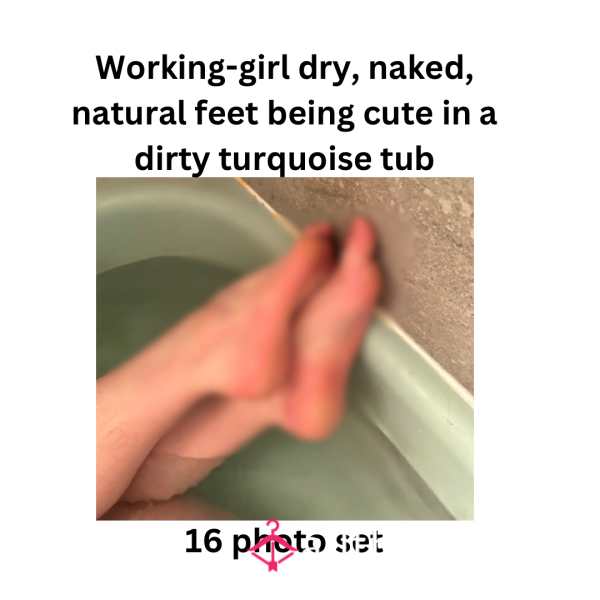 Working Girl Size 7 Feet, No Nail Polish, High Arches, Playing In A Dirty Vintage Tub | 16 Photos