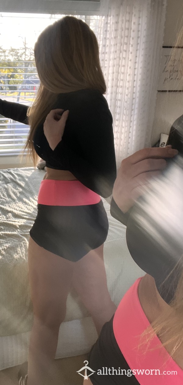 Workout Shorts Black And Pink