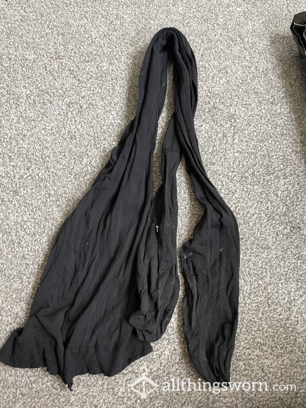 Worn 60D Black Pantyhose