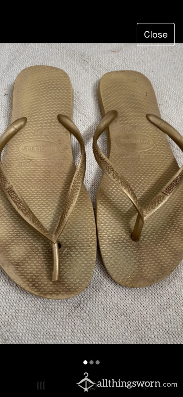 Worn All Summer Smelly Flip Flops Havaianas Feet Imprints