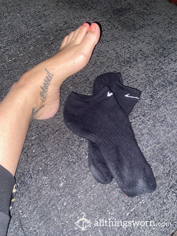 Worn Black Ankle Nike Socks