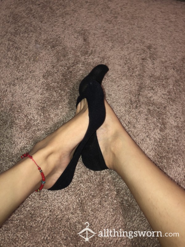 Worn Black Liner Socks 🥰