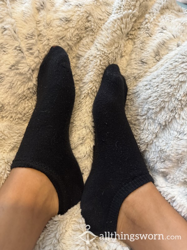 Worn Black Socks