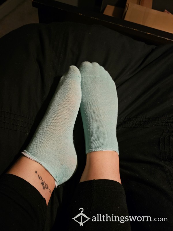 Worn Blue Socks