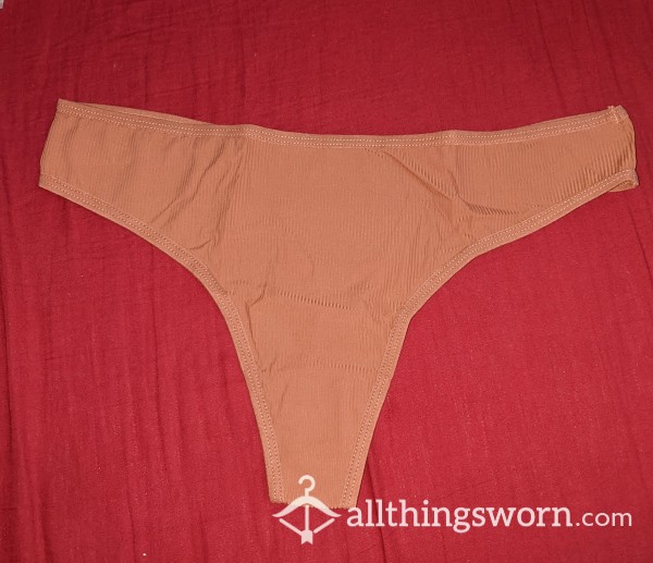 Worn Cute And Simple Brown Thong