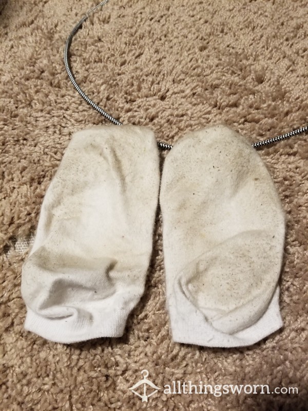 Worn For A Four Data. Dirty White Socks.