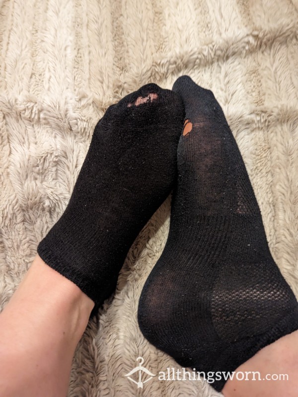 Worn For Over 48 Hours, Black Trainer Socks, Very Well Worn