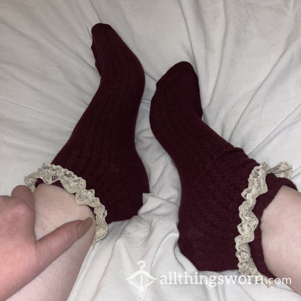 Worn Frilly Ankle Socks 🧦