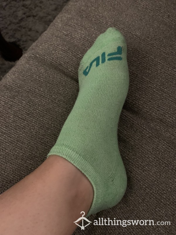 Worn Green Socks