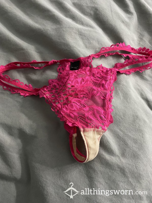 Worn Hot Pink Victoria’s Secret Thong