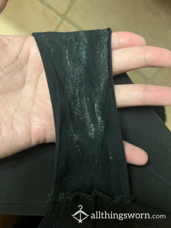 Worn In Cum/Ovulating Black Cheeky Panties (price Includes Shipping)