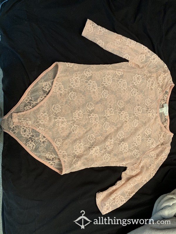 Worn Lacey Pink Body Suit