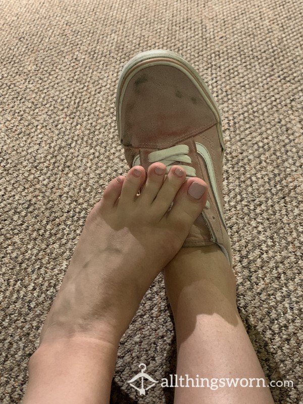 Worn Out Baby Pink Vans