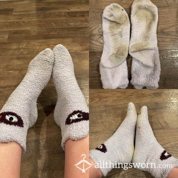 Worn Out Sweaty Fuzzy Owl Socks