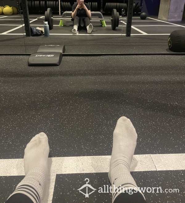 Worn Out To The Gym: White Adidas Ankle Socks