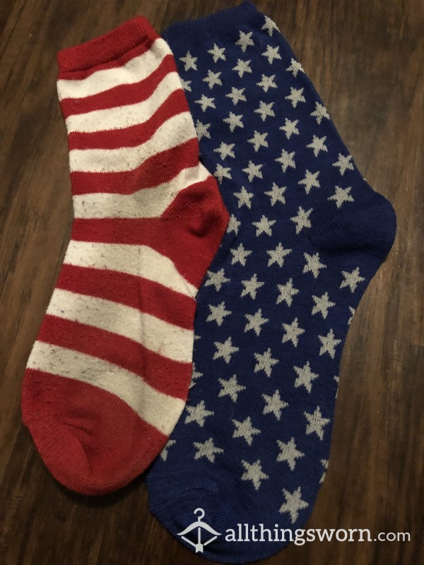 Worn Patriotic Socks