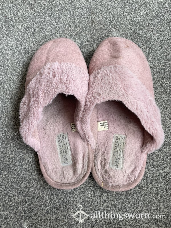 Worn Pink House Slippers
