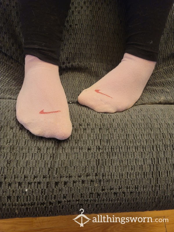 Worn Pink Nike Ankle Socks