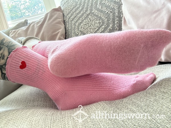 Worn Pretty Pink Heart Socks