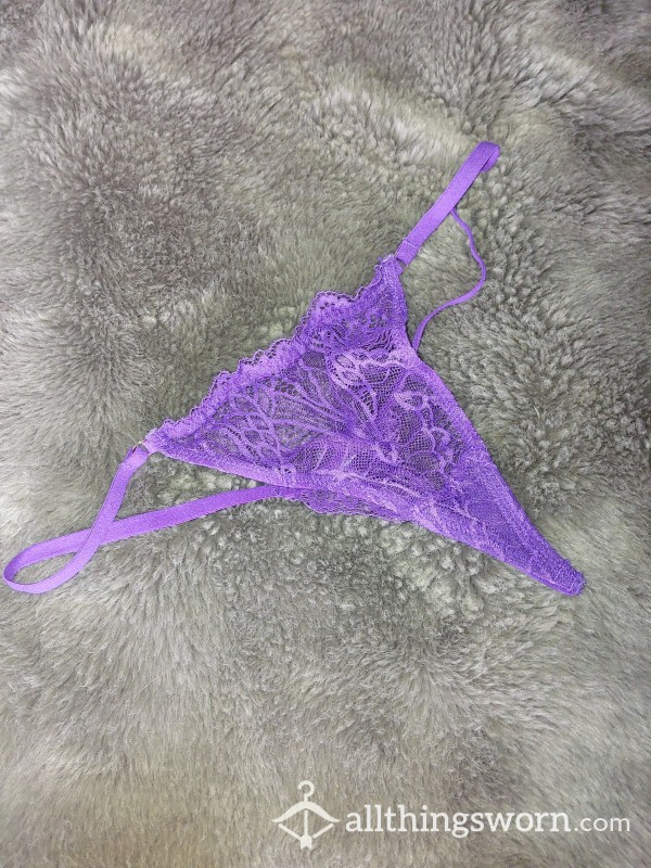 Worn Purple Lace Underwear