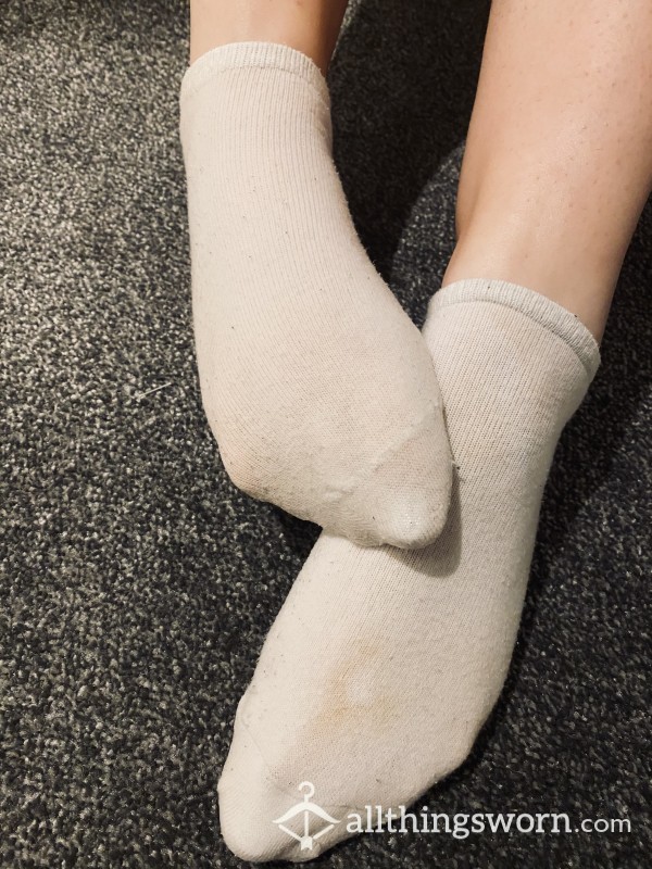 Worn Smelly White Trainer Socks