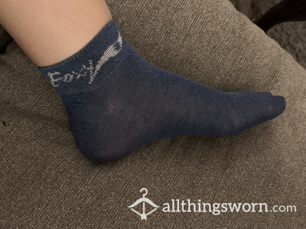Worn Dark Blue Socks