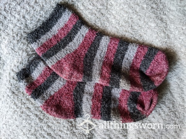 Worn Striped Fluffy Socks