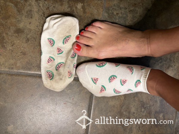 Worn Sweaty Watermelon Socks