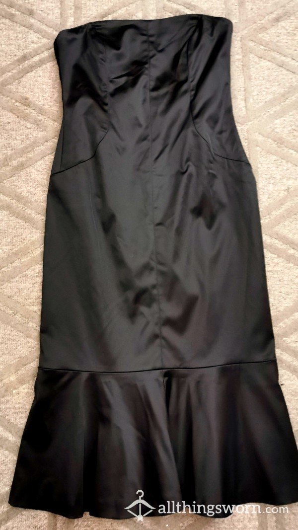Worn Very Sexy Satin Little Black Dress Fitted. Really Shappy. £40 💯🔥🔥