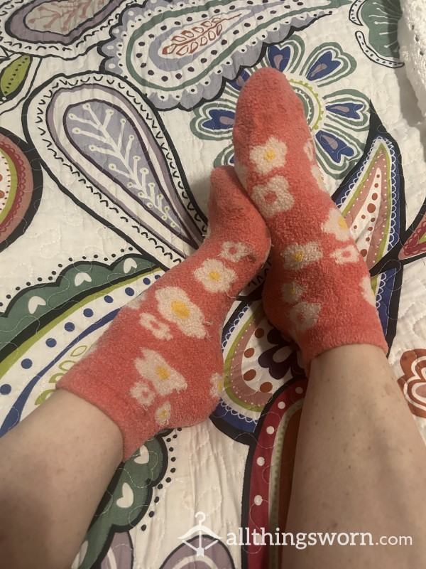 Worn Very Soft Flower Socks