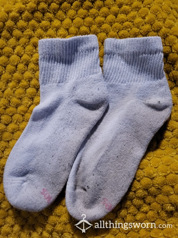 Worn White Ankle Socks