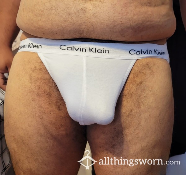 Worn White Calvin Klein Jockstrap