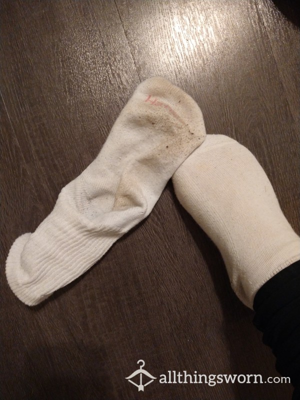 Worn White Gym Socks