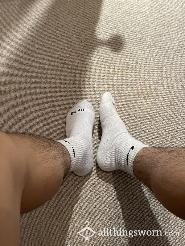 Worn White Nike Socks