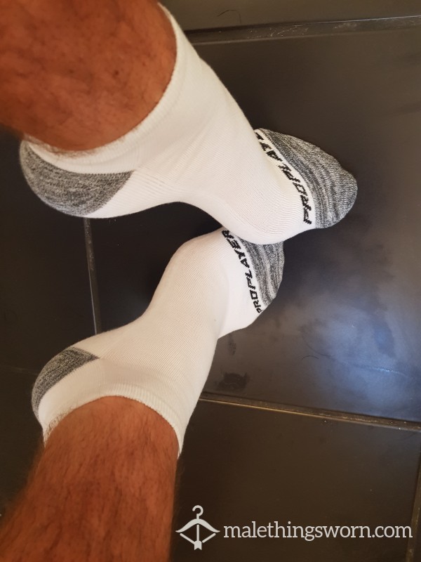 Worn White Trainer Socks UK Size 10