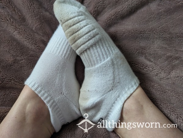 Worn White Trainer Socks, Worn Over 24 Hours Xx