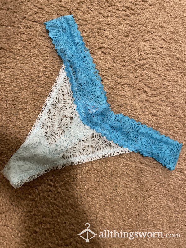 Sweet Smelling XL Blue Lace Thong (OPEN FOR WEAR REQUEST)