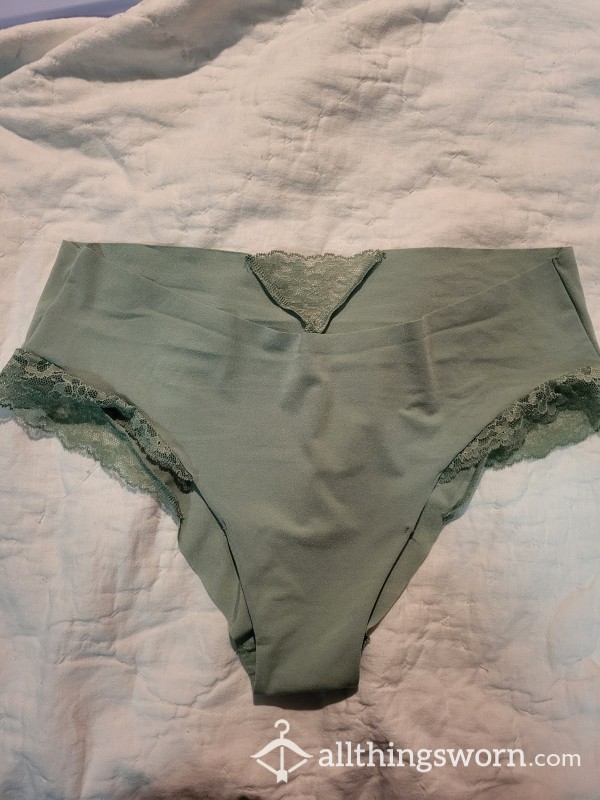 Xl Green VS Cheeky Panties With Cute Little Lace Embellishment