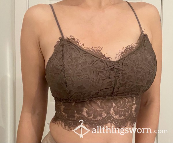 Xs Brown Lace Lingerie Top