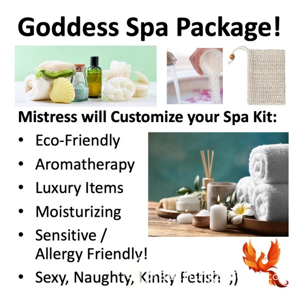Xx  Pamper Like A Goddess  Xx  Custom Spa Kit!  Xx  Mistress Ginger Phoenix Will Customize Your Spa And Bath Self-Care Kit!  Xx  ;)