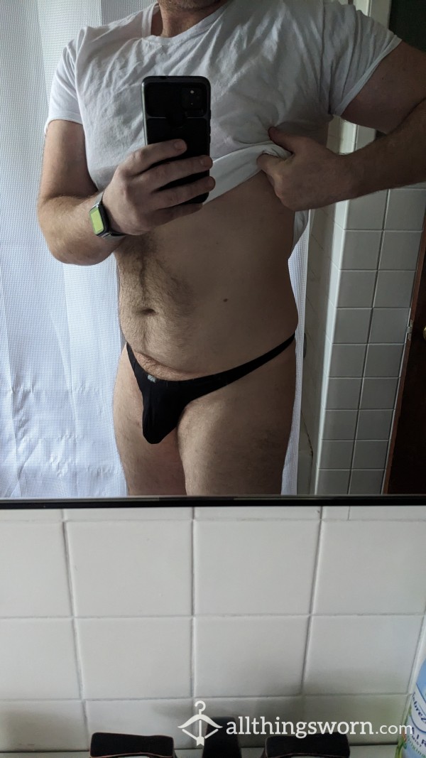 XXL Black Thong Open To Your Customizations 😘