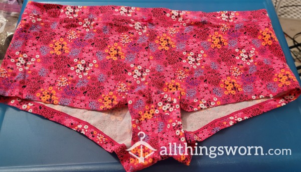 XXL No Boundaries Hot Pink Flower Boy Shorts Panties